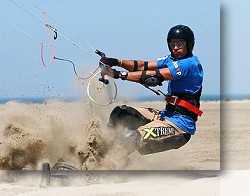 Kite powered Land Boarding
